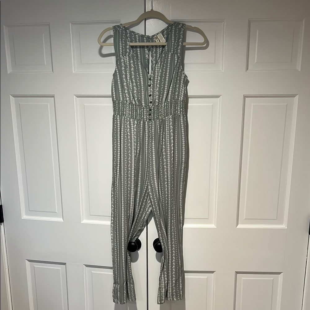 Striped sage green Jumpsuit